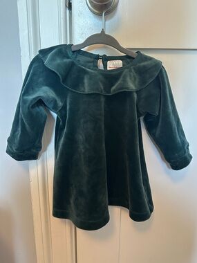Hanna Andersson turquoise velvet dress